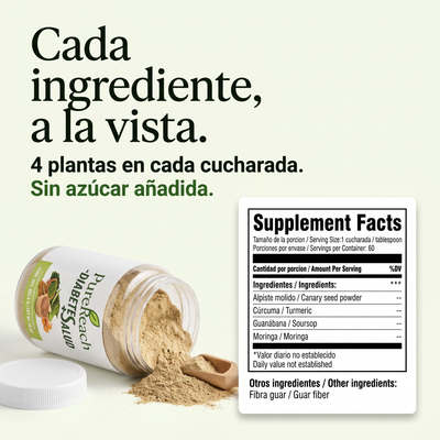 Diabetes Salud – Alpiste, Guanábana, Moringa y Cúrcuma
